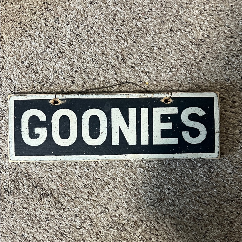 Brandy Melville Black and White Goonies Wooden Sign